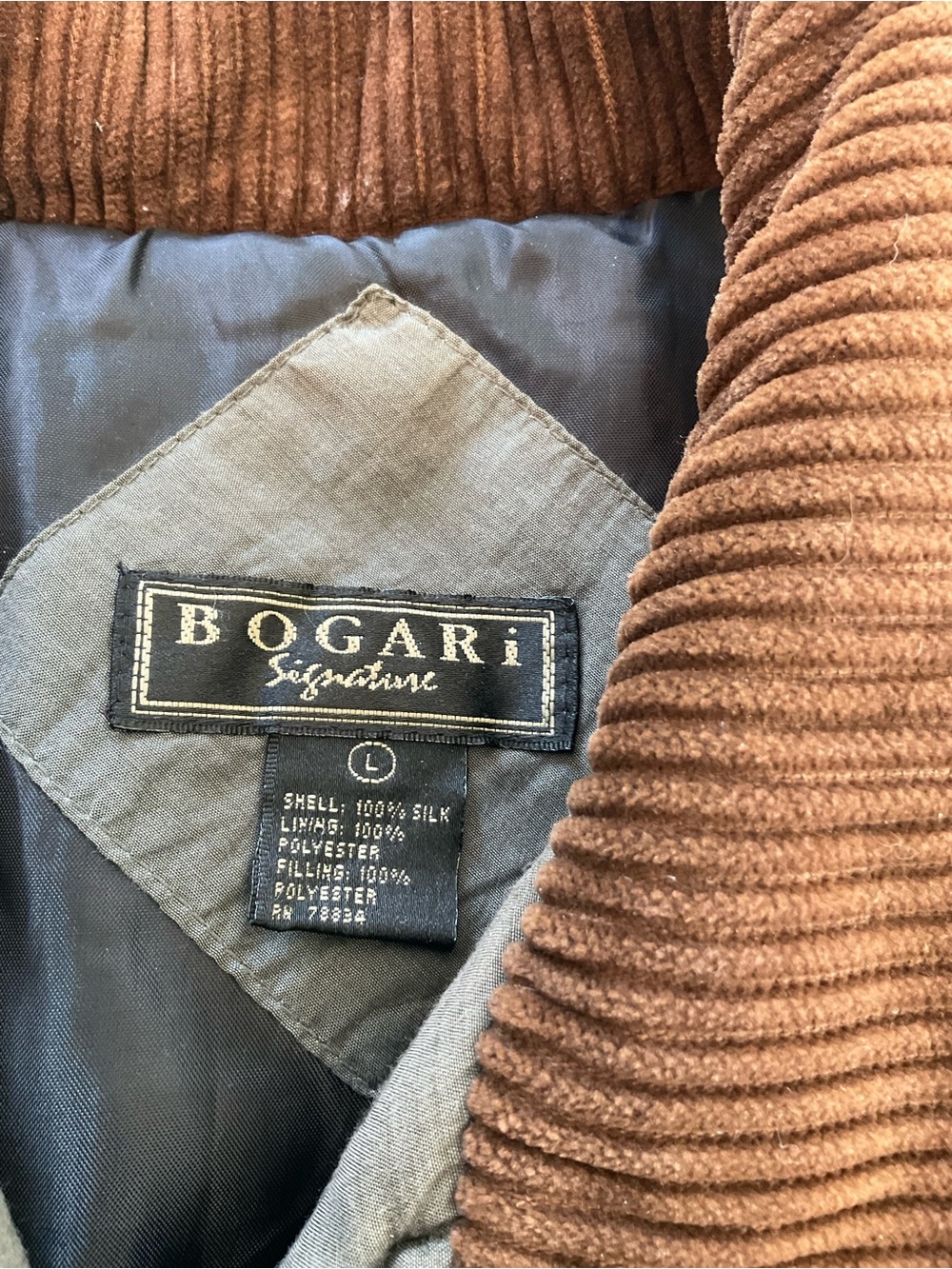 Vintage Bogari Signature 100% Silk Quilted Barn Jacket Coat Size L - Picture 2 of 8